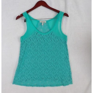 True Freedom türkisfarbenes ärmelloses transparentes Tanktop mit Spitze | Medium - Bild 1 von 9