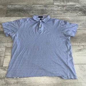 Peter Millar Collection Polo Shirt Mens Large Blue Cotton Linen Blend Golf - Picture 1 of 9