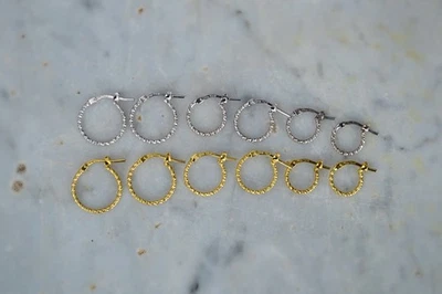 orecchini cerchio diamantati in argento 925 - Immagine 1 di 4