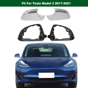 Set of 4 Front Side Mirror Cover Base Frame Holder For Tesla Model 3 2017-2021 - Bild 1 von 8