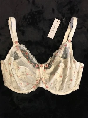 Fantasie 胸罩全新带标签,尺寸 38I 白色带花卉刺绣 — 第 1/4 张图片
