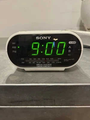 Sony ICF-C318 Dream Machine AM/FM Doble Reloj Despertador Radio Modelo Blanco Probado Foto 1 de 4