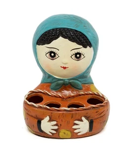 Vintage Lippenstift Halter Gemma Taccogna Pappmaché Stil Paul Marshall LK & RD PL - Bild 1 von 11