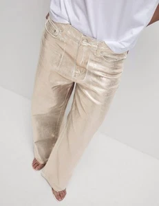 Marks & Spencer Womens Gold Cotton Straight Jeans - M&S - Picture 1 of 12