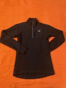 Arcteryx Rho LT 1/4 Cremallera Cuello Pullover Sudadera Ligera Negra Para Hombres Mediana - Imagen 1 de 11
