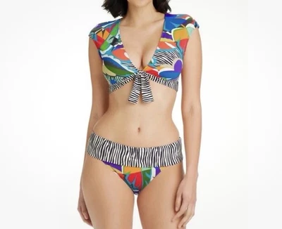 Traje de baño $140 Bleu Rod Beattie 8 crop lazo delantero manga tapa superior e inferior hipster Foto 1 de 4