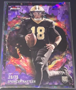 SPENCER RATTLER RC 2024 TOPPS FINEST PURPLE CHECKER ROOKIE SP /75 - Foto 1 di 1