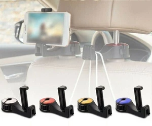 Car Hook Mobile Phone Holder Back Seat Headrest Hanger Holder Hook Handbag Hooks - Photo 1 sur 16