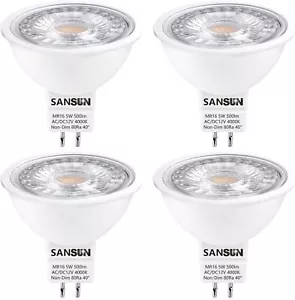 5W MR16 LED Bulbs 12V 50W Replacement GU5.3 Bi-Pin Base Daylight White 4000K ... - Picture 1 of 2