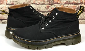Dr. Doc Martens Bonny Canvas Round Toe Lace Up Black Boots Size M7 W8 - Picture 1 of 11