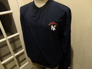 Vtg 90s New York Yankees MLB Baseball Pullover Nylon Sewn Jacket Size L Champion - Picture 1 of 3