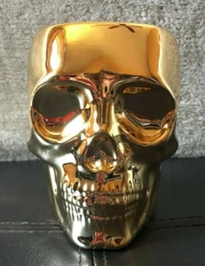 NEW Bath & Body Works 2021 Halloween Gold Skull Soap Holder - Picture 1 of 5