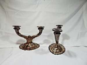 Peru Sterling candelabra set F P E Marked Antique Baroque FPE .925 Pair 31oz. - Picture 1 of 9