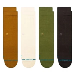 Stance Socks Crew Mens 4 Pack Icon gold cream green navy - Picture 1 of 1