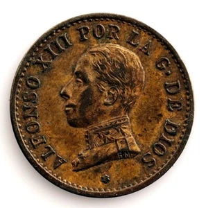 Spain-Alfonso XIII 1 Céntimo 1913*3 PCV. Madrid. EBC-/XF- Cobre 1 g. Algo escasa - Imagen 1 de 2