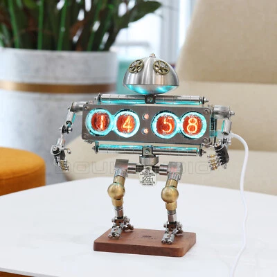IN-12 Vintage Nixie Tube Clock Digital LED Display Robot Clock for Home Decor  - Image 1 of 4