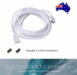1-10M White Black LED RGB Light Strip Extension Cable Lead Connector Cord 4 Pin - Picture 1 of 8
