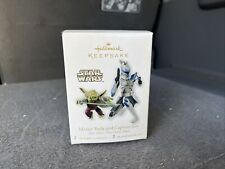 2010 Hallmark Star Wars Clone Wars Master Yoda And Captain Rex Ornament NEW