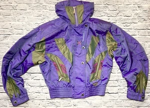 Vintage 80s 90s Spyder Ski Jacket Coat Shiny Purple Ski Snowboard Womens 8 - Picture 1 of 8