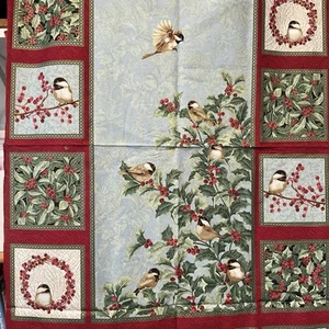 "Panel de tela CHICKADEES & BERRIES, Jackie Robinson Animas Benartex, 24"" X 45""" - Imagen 1 de 4