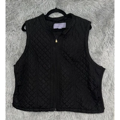 Laura Scott 女式大码 3X 码黑色绗缝拉链背心 — 第 1/3 张图片