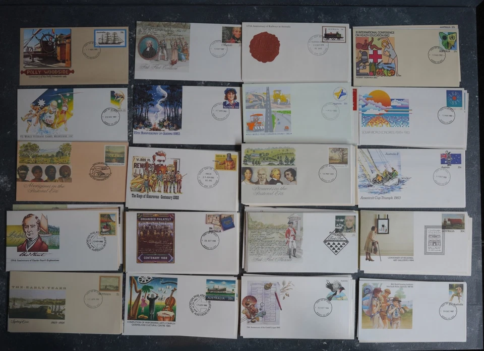 Bulk Random Lot of 100 Different Decimal First Day Covers 1979-1989 - image 1 of 3