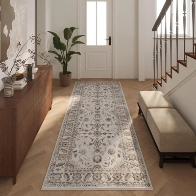 2x6 Beige Hallway Runner Rugs for Kitchen Washable Rug Runners Non Slip Long ... - Image 1 of 4