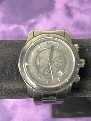 Reloj Michael Kors MK8157 negro pasarela cronógrafo de acero inoxidable para hombre con fecha  Foto 1 de 4