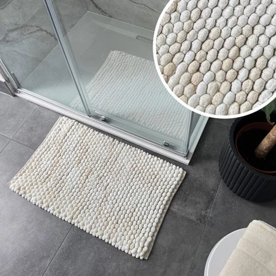 Tapete de banho Marl Chunky Bobble antiderrapante 50 x 80cm - Tapete de banheiro efeito mármore macio - Imagem 1 de 4