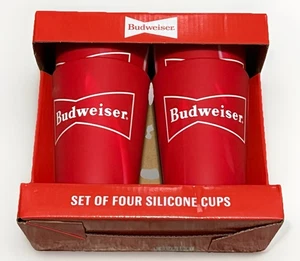 Budwiser Silikonbecher (4er Pack) Brandneu - Bild 1 von 7