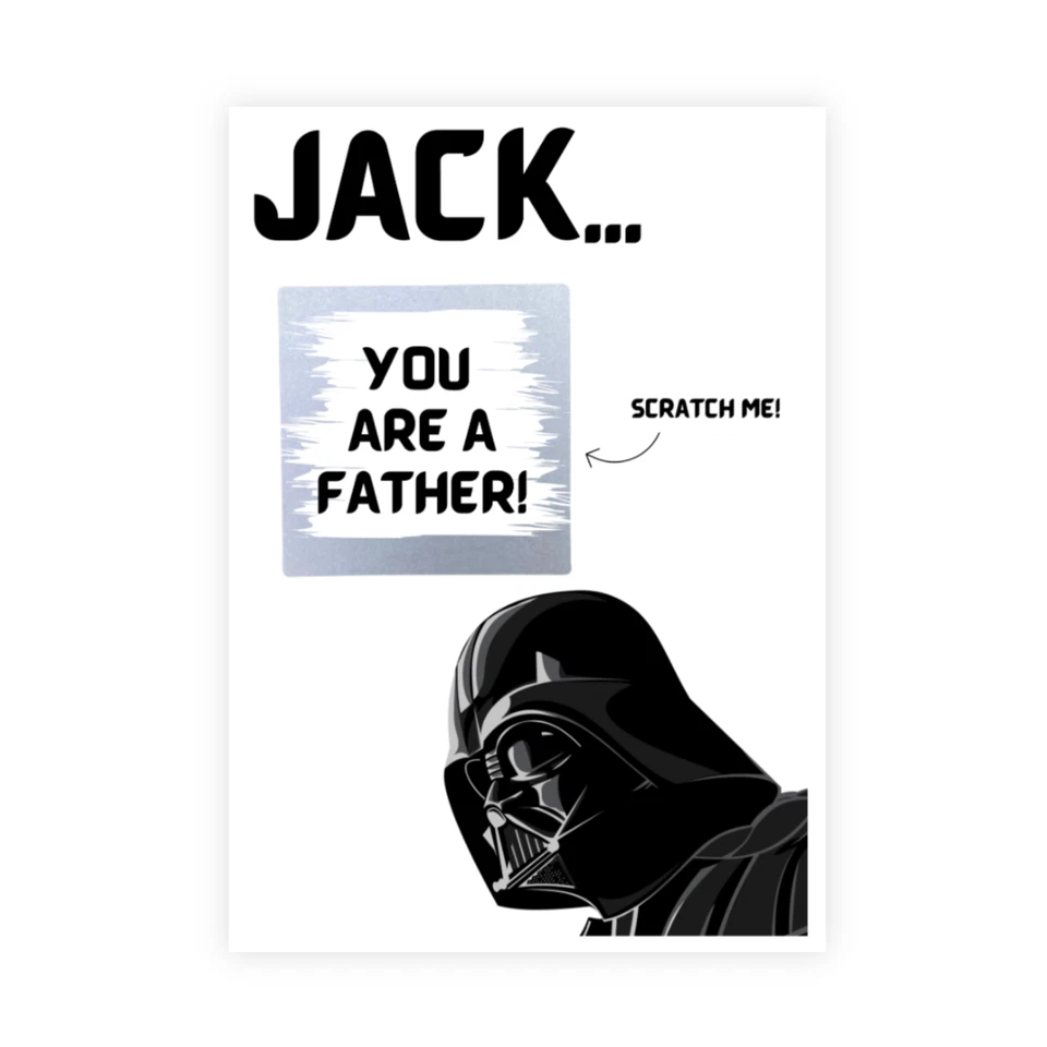 ¡Vas a ser padre! Tarjeta de rascar anuncio de embarazo, fan de Star Wars Foto 1 de 1
