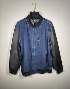 Nike NSW Selvedge Denim Leather Destroyer Jacket Men’s Size XL 487623-410 - Picture 1 of 23