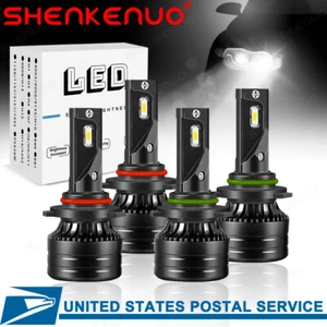 4 x 9005 9006 LED Headlight Kit Combo Bulb 6500K High and Low Beam Super White - Picture 1 of 12