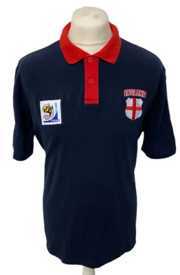 ENGLAND SOUTH AFRICA World Cup 2010 Polo Shirt Size XXL Navy Men's Vintage New - Image 1 of 4