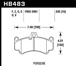 Hawk Performance HB483B.635 HPS 5.0 Disc Brake Pad Fits 911 Boxster Carrera GT