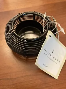 Set Of 8 VTG POTTERY BARN Trellis Collection Tealight. Black With Gold Brush NWT - Picture 1 of 10