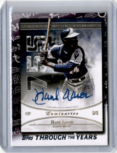 2017 Topps Luminaries Home Run Kings Auto TTY-15 Hank Aaron 2021 Topps RP