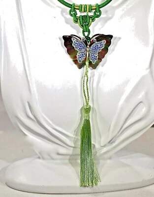 Colar MÃE DE PÉROLA Borboleta PINGENTE Cristais Austríacos JOIAS DA MODA - Imagem 1 de 4