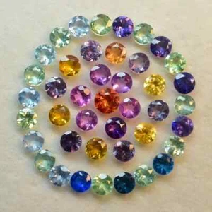 8 Pcs Natural CEYLON SAPPHIRE Mix Round Cut CERTIFIED Loose Gemstone 5x5 mm Lot - Picture 1 of 5