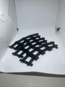 LEGO 3 BLACK TRAIN TRACKS SLIGHT CURVE PIECEs - Picture 1 of 1