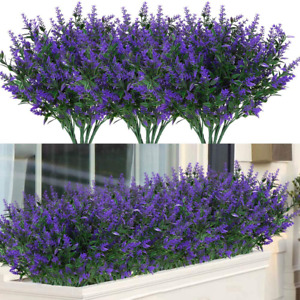 4PCS Flores Artificiales Plástico Violeta Lavanda Bunch casa jardín al aire libre de Decoración