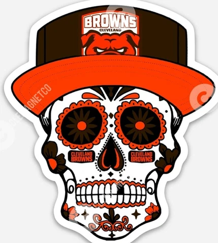 Cleveland Browns Sugar Skull MAGNET - NFL Ohio CLE premium Vinyl Watson Cover
