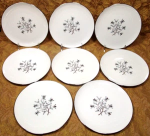 8 Lenox Bone China USA X-516 Princess 7 3/4" SALAD plates -platinum edge - Picture 1 of 5