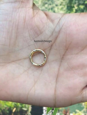 Cierre de bloqueo de diamante redondo de oro macizo de 14 k en ambos lados, cierre de bloqueo de oro macizo de 14 k Foto 1 de 4