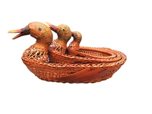 Duck Nesting Baskets Set Of 3 Bamboo Wicker Zhejiang Handcrafts - Picture 1 of 6