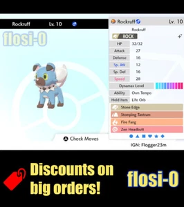 Pokemon Sword and Shield 6IV Shiny Rockruff Dusk - Picture 1 of 1