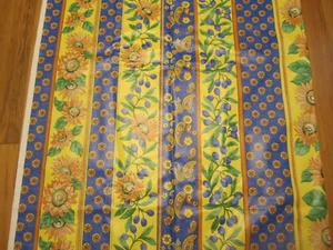 Vinyl Fabric Beautiful Sunflowers Striped Pattern With White Backing 1yd 22"x 54 - Picture 1 of 4