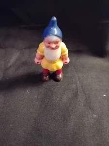 Vintage Gnome Cake Topper Blue Hat Yellow Shirt Red Pants READ - Picture 1 of 2