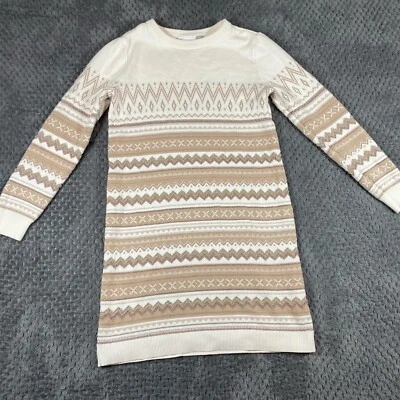 The Children's Place Fair Isle Sweater Dress Girls Size XL 14 Christmas Metallic - Image 1 of 4