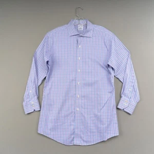Camisa de vestir Brooks Brothers Regent para hombre 16,5 34 azul a cuadros ventana - Imagen 1 de 9